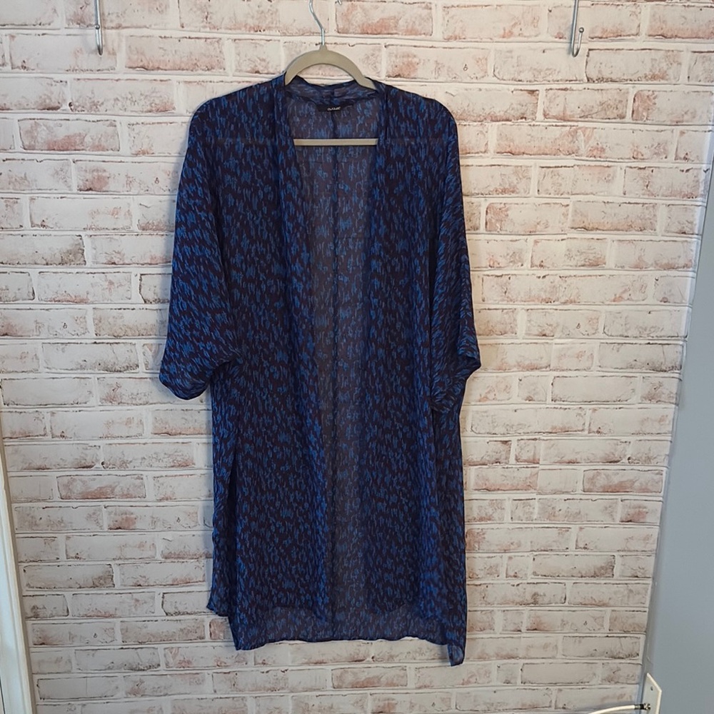 Elegant Blue Sheer Kimono